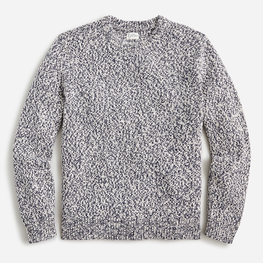 J.Crew Marled cotton crewneck sweater in Vintage Merlot Oatmeal